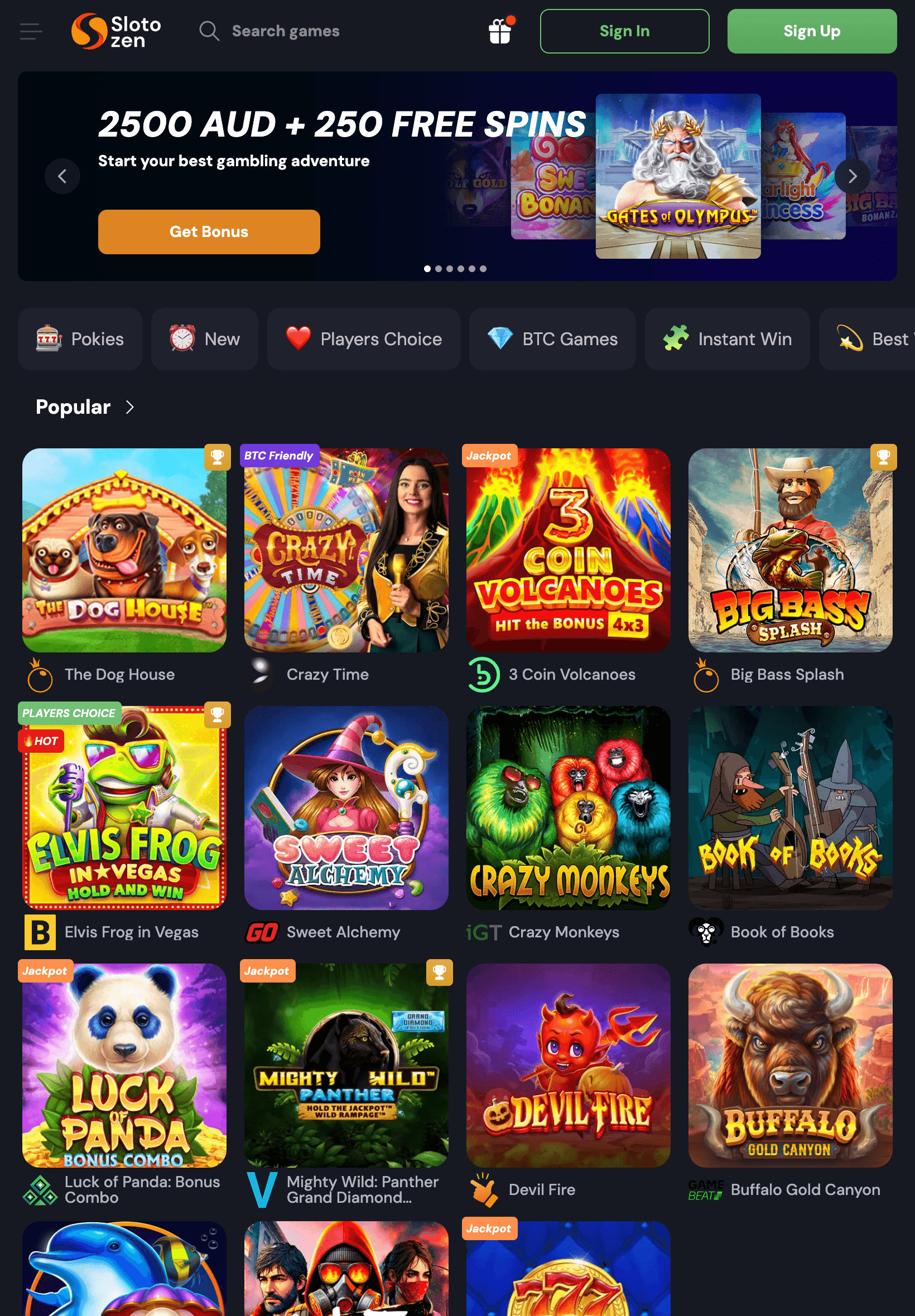 Slotozen Casino Design