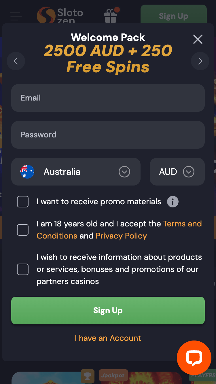 Slotozen Casino Registration